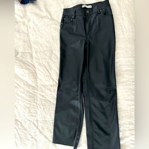 Zara vegan leather straight pants